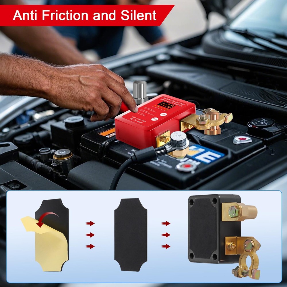 12V Smart Battery Disconnect Switch with Remote Control - Perfect for Red-DC