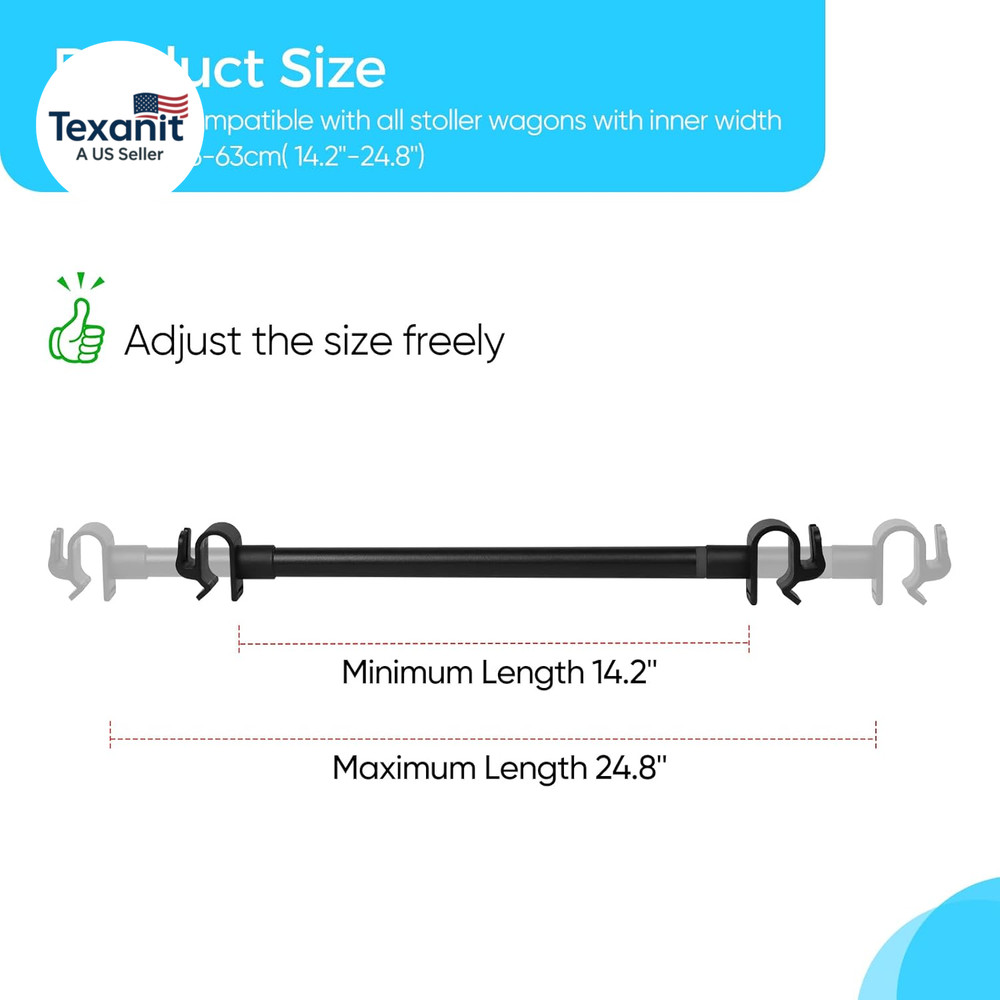 Universal Forward-Facing Stroller Wagon Support Bar,Length Adjustable Crossbar w