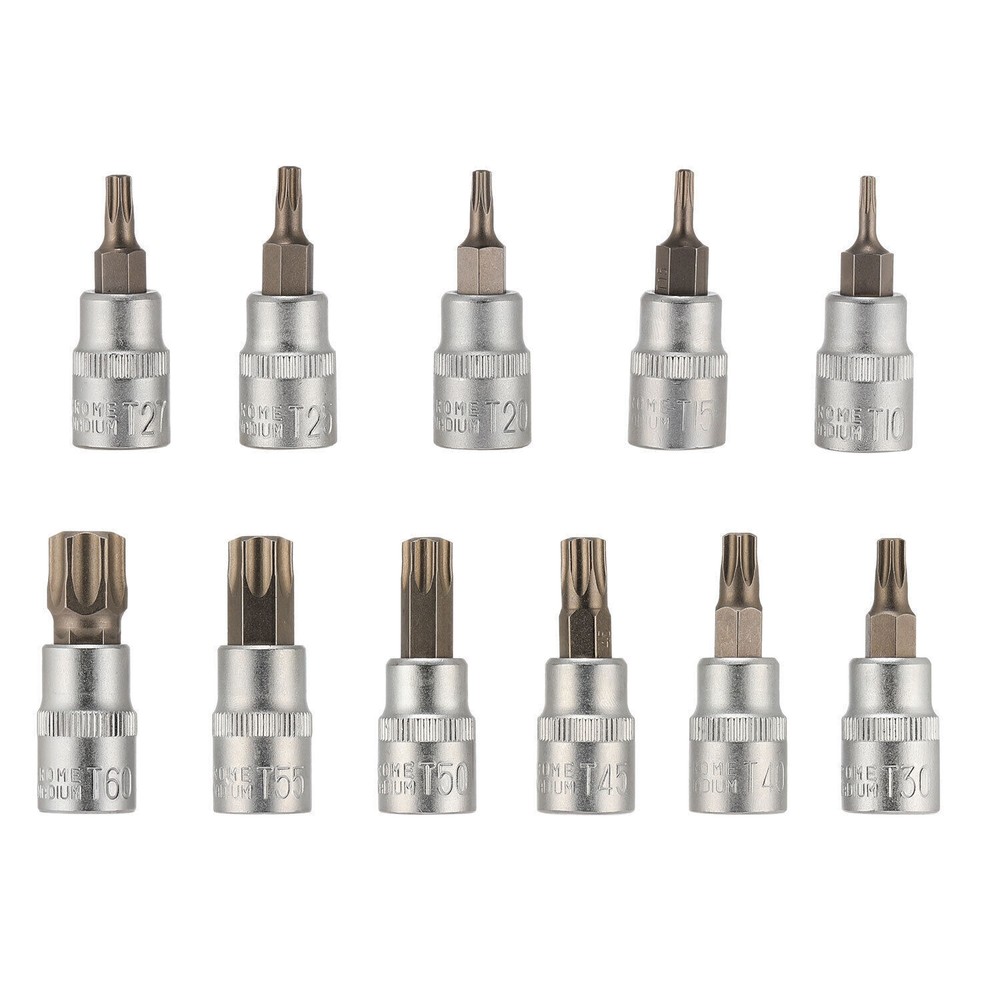 NEW 34pcs Torx Star Sockets & Bit Set Male Female E-torx Security Bits 3/8 Dzloo