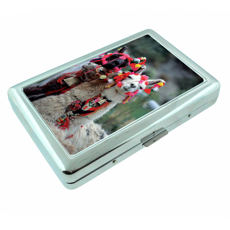 Llamas D8 Silver Metal Cigarette Case RFID Protection Wallet