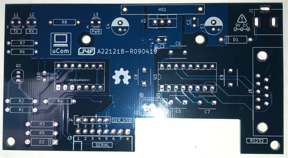 uCom Serial Terminal PCB (Z80-MBC2 Single Board Computer)