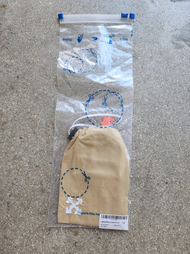 AUTHENTIC OFF-WHITE FACE MASK - TAN/WHITE