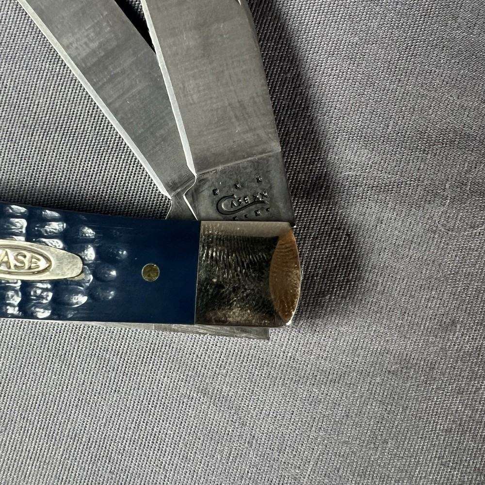 Case Trapper Pocket Knife 13000 Double Bladed Navy Blue