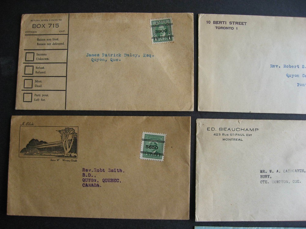 Canada 7 precancel covers, 1 is opened on 3 sides.