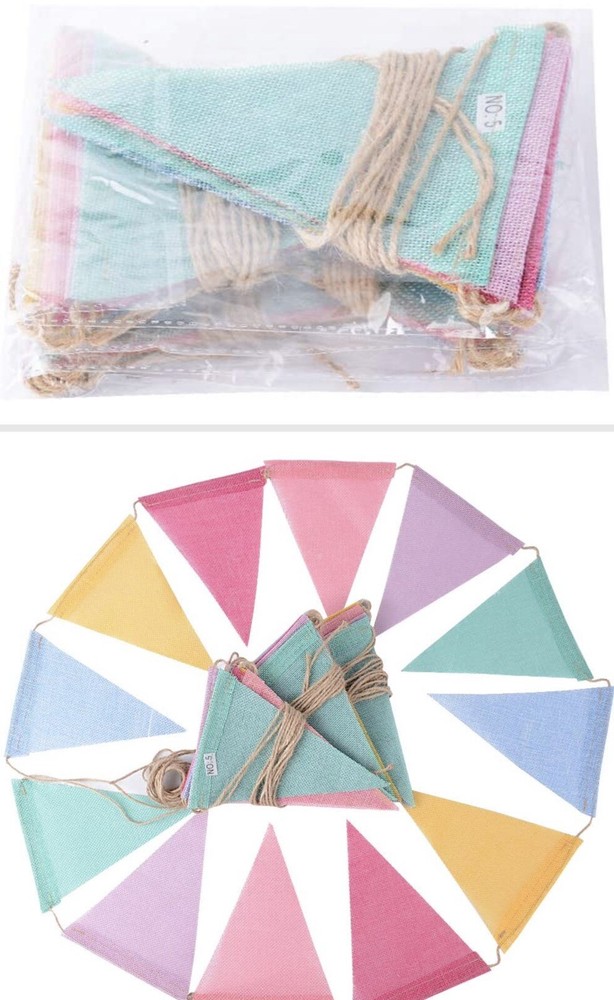 48pcs Triangle Flags Multicolored for Party Home Wedding Birthday