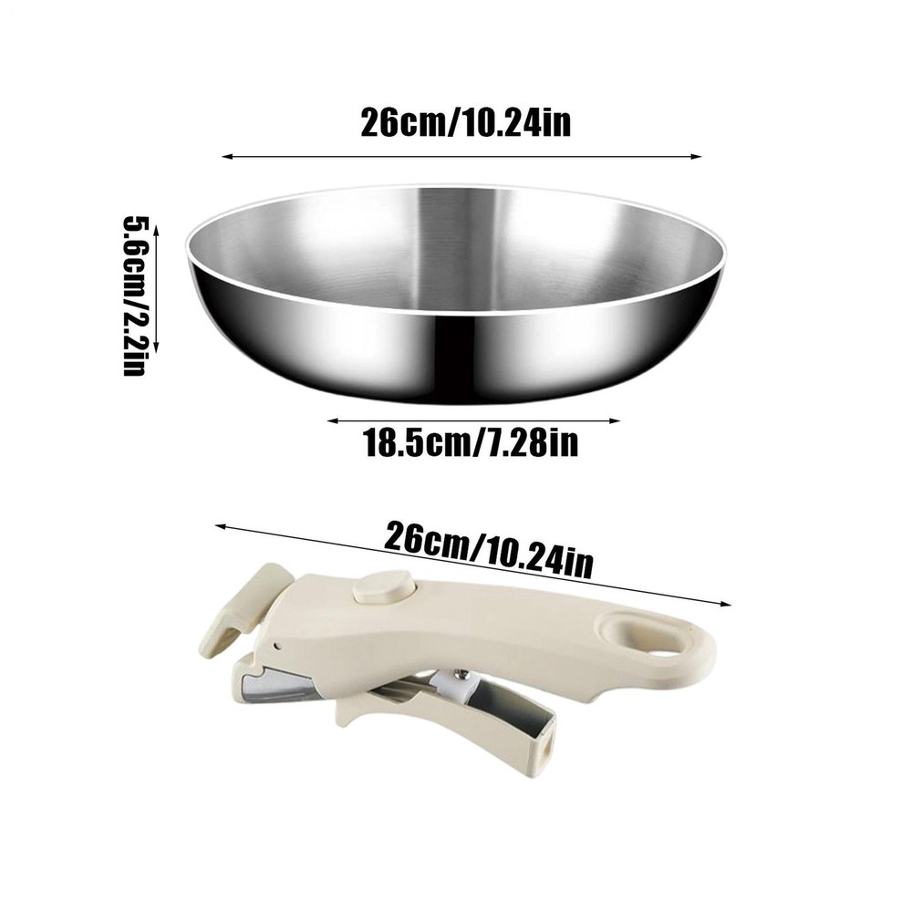 26cm Pan with Removable Handles Stainless Steel Stackable Pots