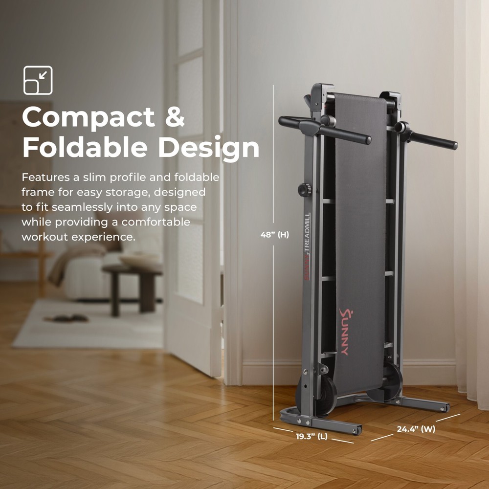 Portable Smart Manual Walking Treadmill Bluetooth Compact Foldable Non Slip Run