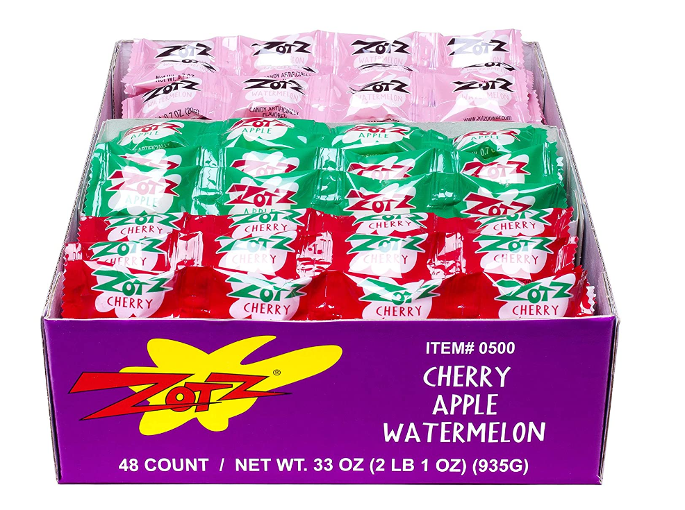 Zotz Fizz Power Candy 48 Strings 4 Pieces String Cherry, Apple & Watermelon
