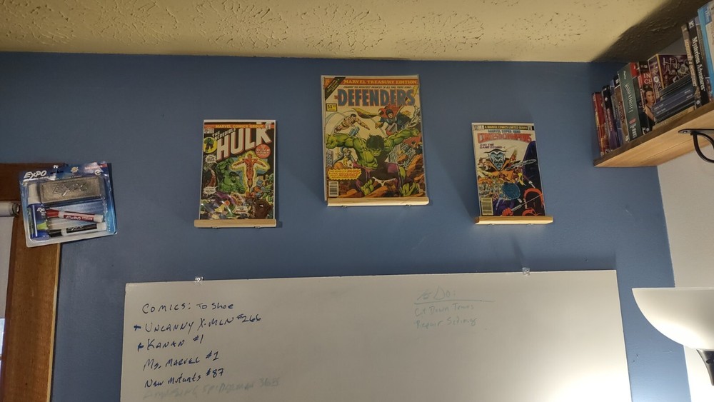Comic Book Display - Real Wood Wall Mount - Hand Made - Boarded Comics-standard