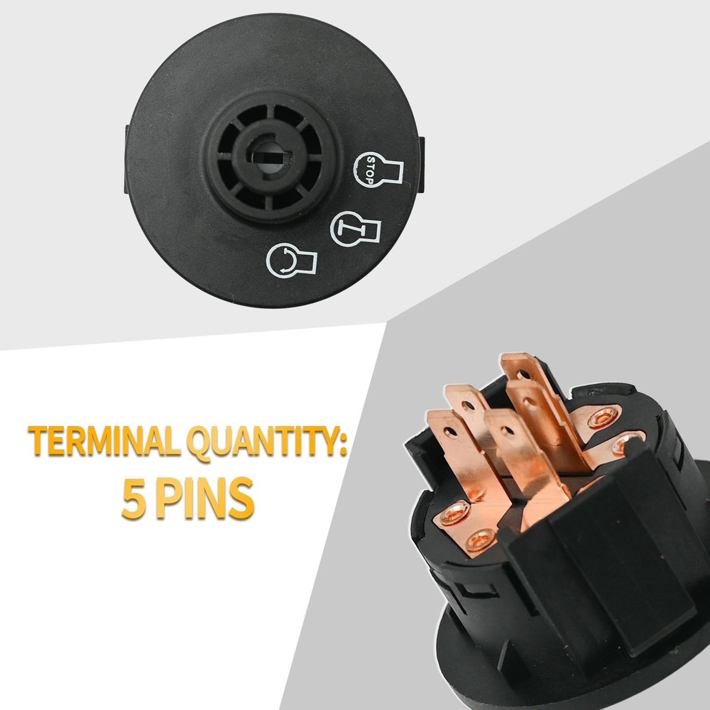 Hoypeyfiy 5 Terminals 3 Position Ignition Switch with 2 Keys 117-2221...