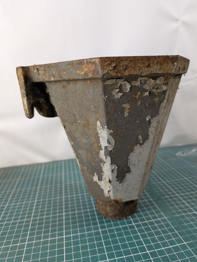Vintage Cast Iron Gutter Rain Water Hopper / Planter Angular