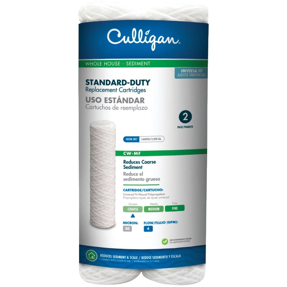 Culligan CW-MF Whole House Water Filter Cartridge, (2-Pack) CW-MF Polypropylene