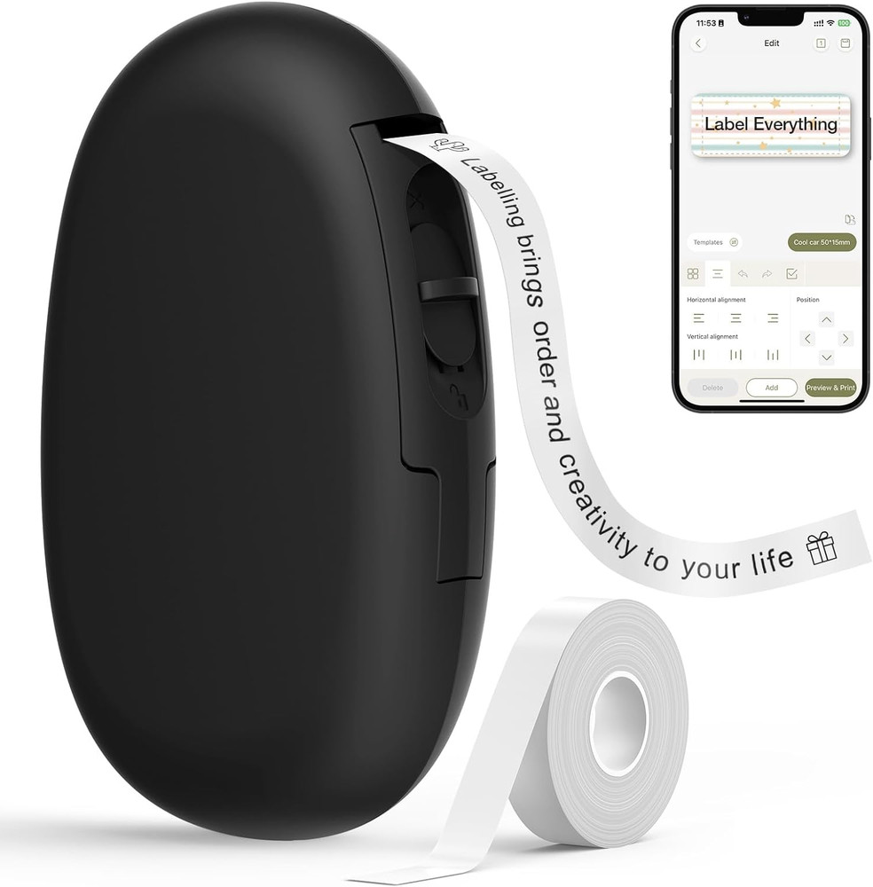 E10 Bluetooth Label Maker Machine with Tape, Continuous Waterproof Label, Versat