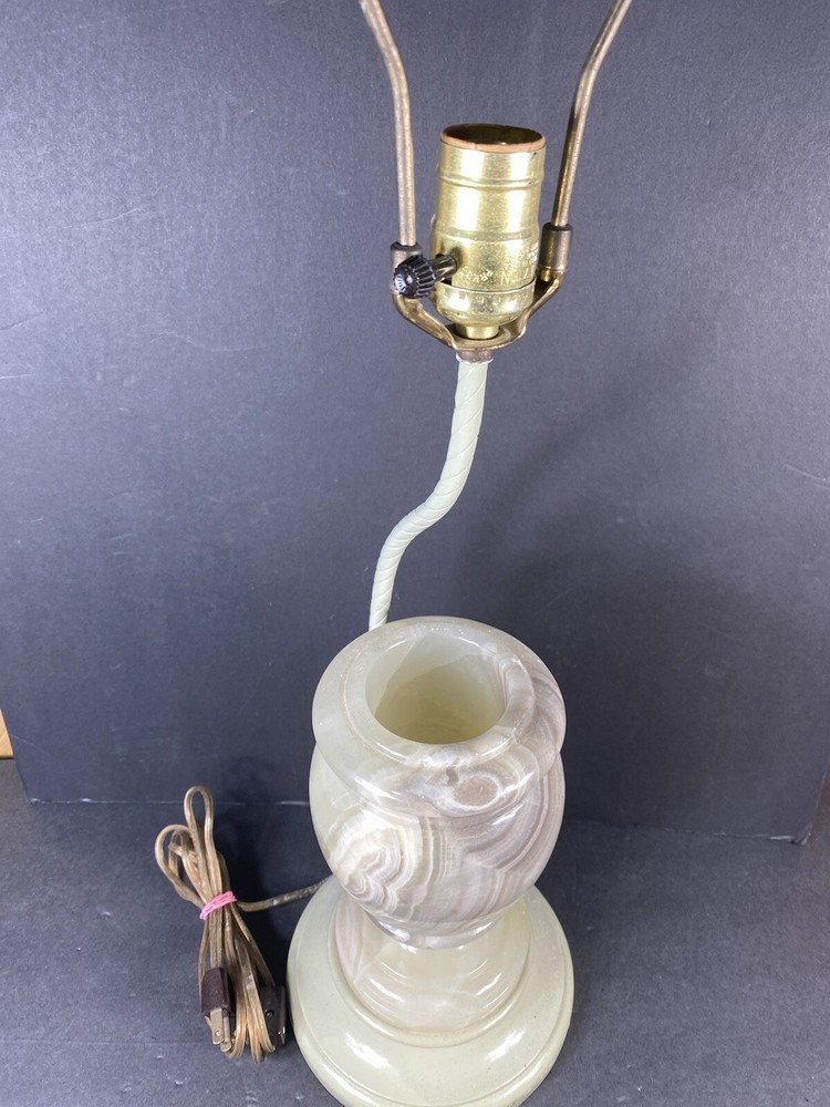 Solid Marble Or Onyx Hand Carved Vase Lamp