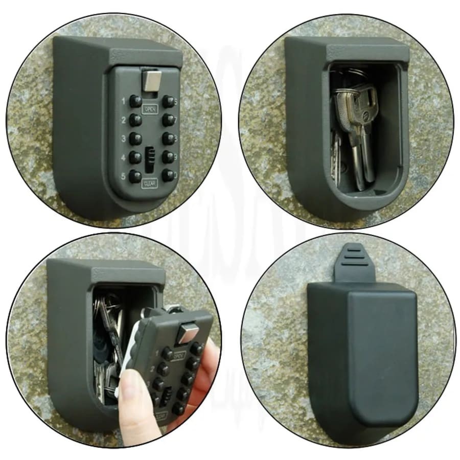 Key Safe Storage Box 10-Digit Combination Lock Weatherproof Wall Mount