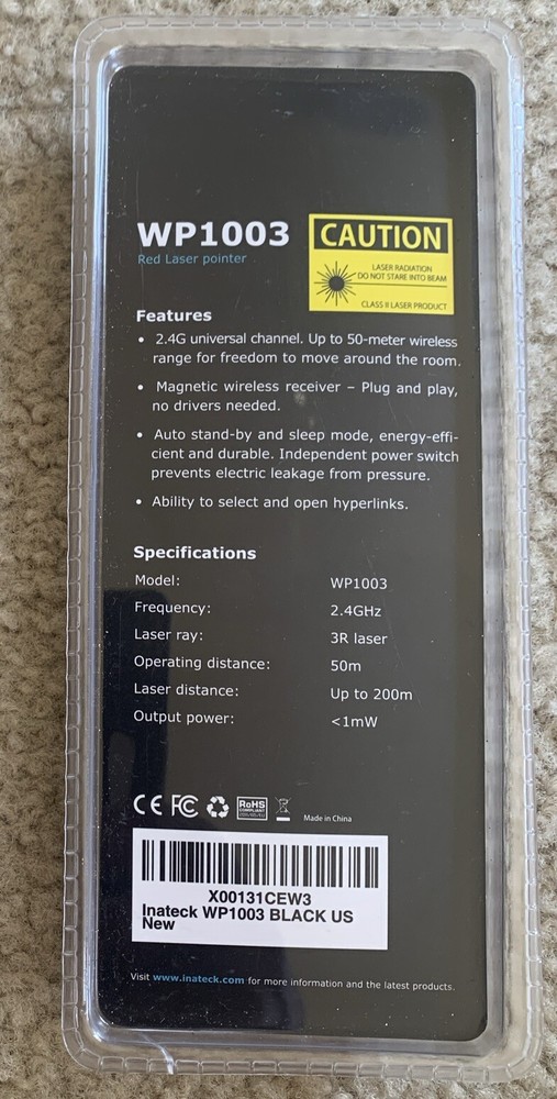 2.4GHz USB Wireless Presenter PPT Remote Laser Pointer For Laptop Mac,Computer