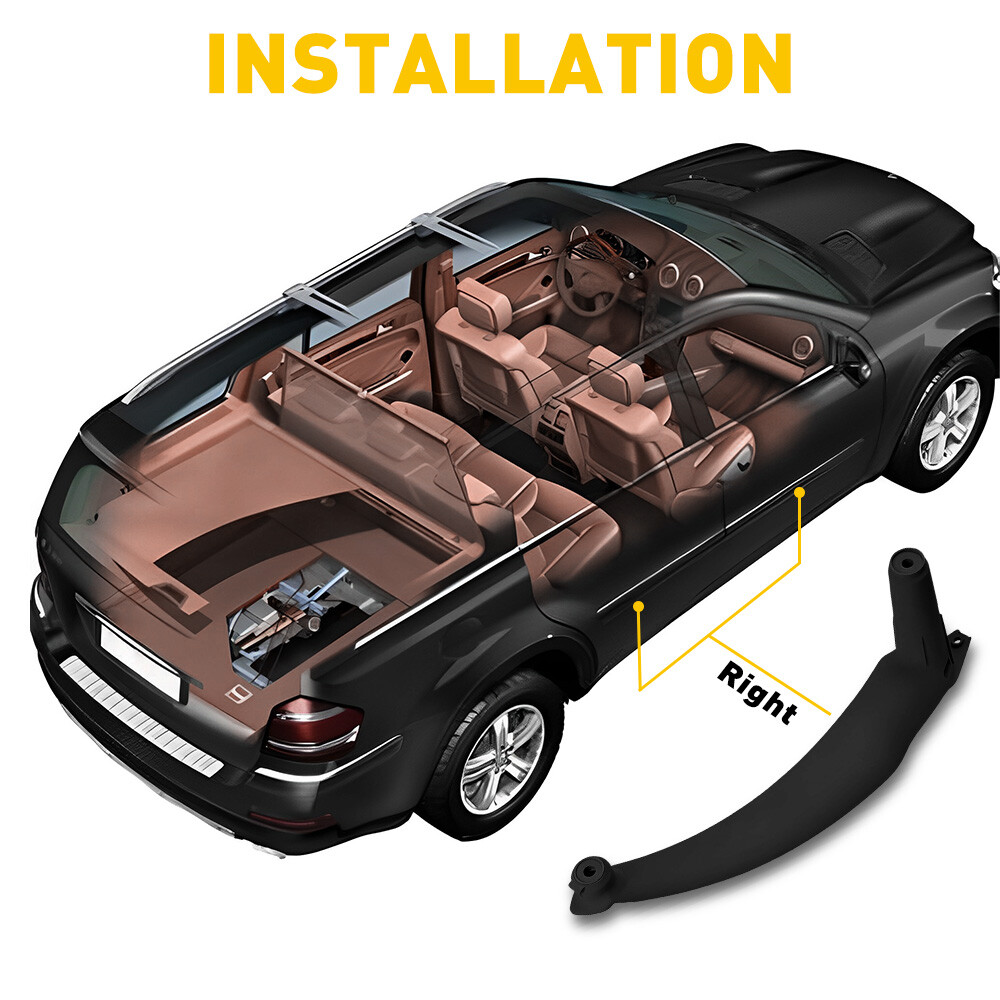 For BMW E70 X5 2007-2014 Passenger Black Inner Door Panel Handle Pull Trim Cover