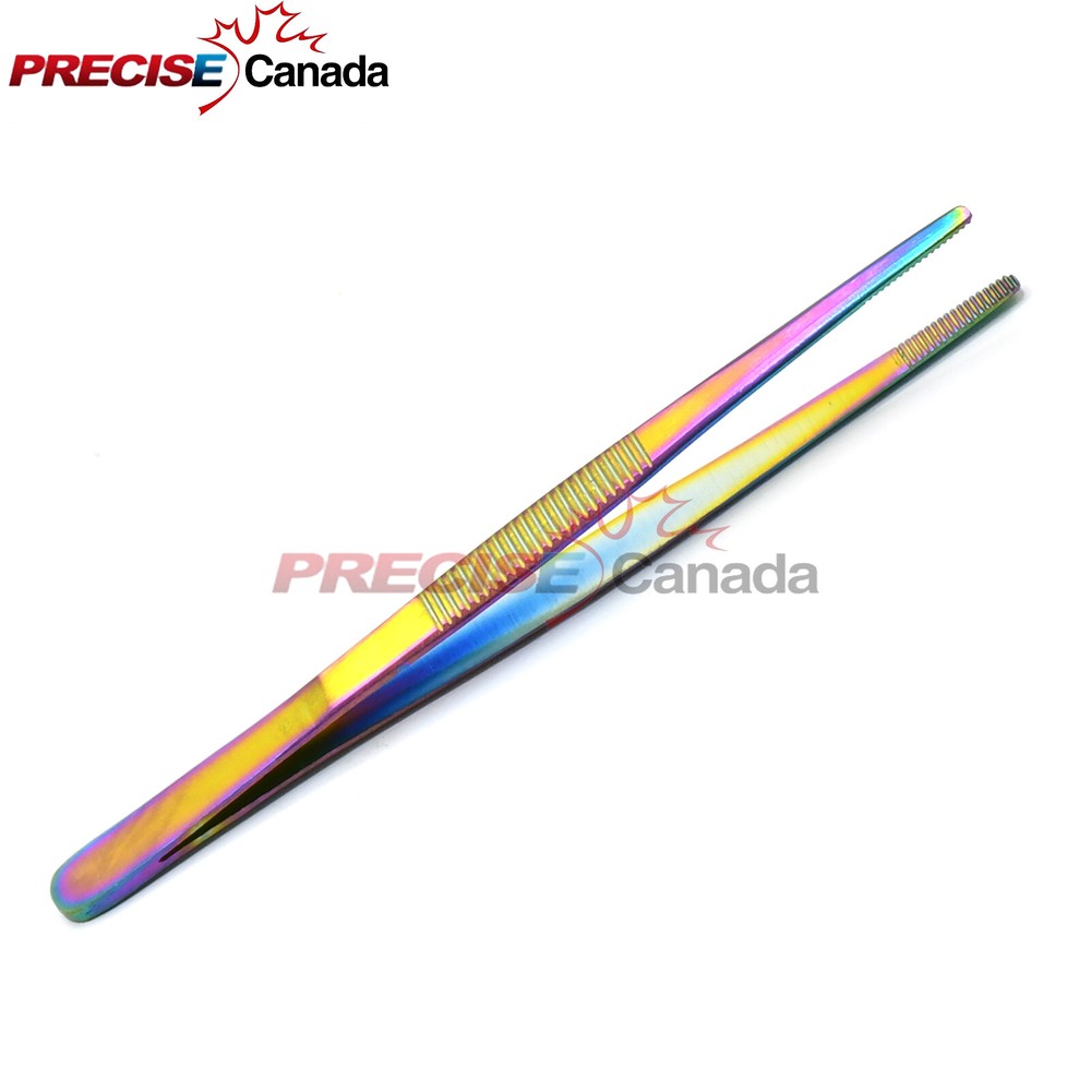 Thumb Dressing Forceps 5" Tweezers Serrated Multi Rainbow Color