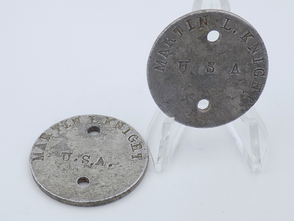 Original WWI US Army Dog Tag Set - Martin Knight