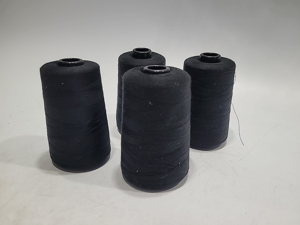 4 PACK of 5000 MTS each Spools BLACK Sewing Thread All Purpose 100% Polyester