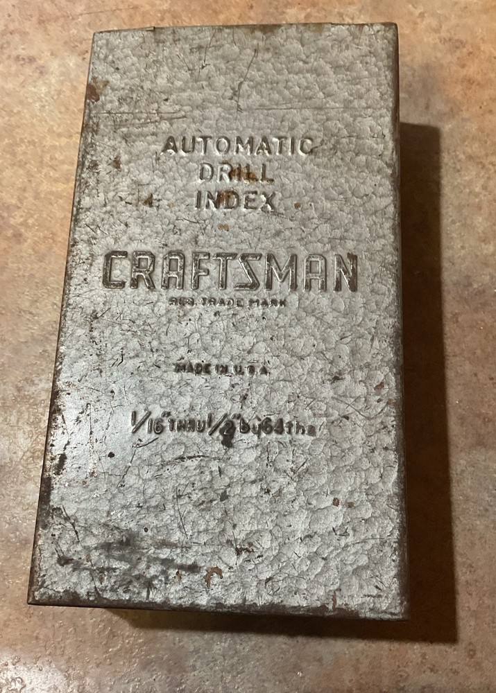 Vintage Craftsman drill bit Index metal box Used Has Some Bits