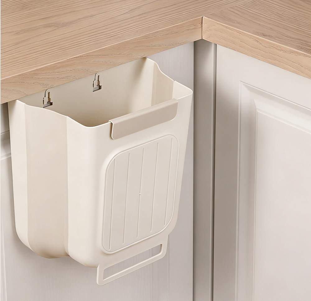 Collapsible Hanging Trash Can 11L – Space Saving Garbage Bin for Kitchen
