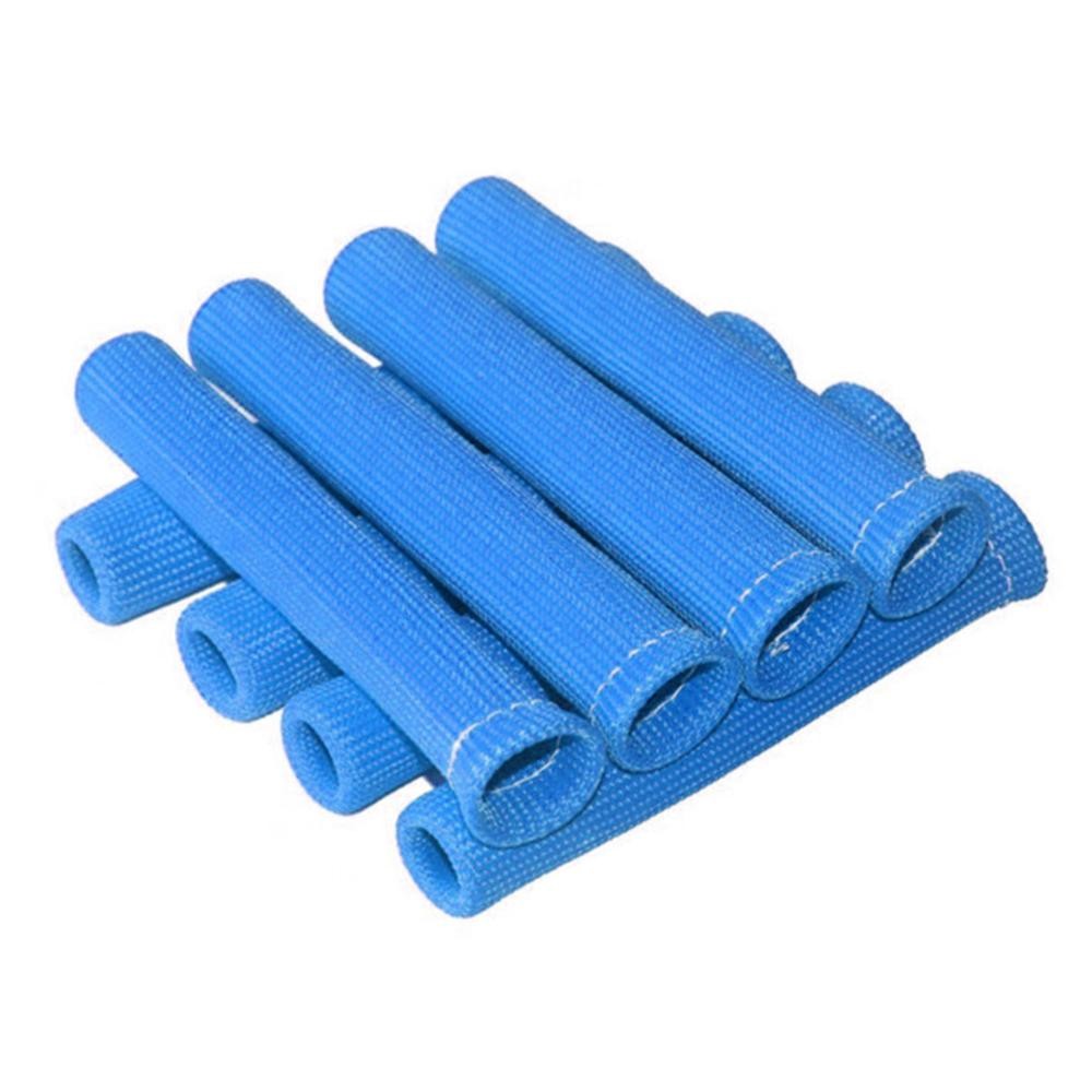 8Pcs Blue 1200° SPARK PLUG WIRE BOOTS HEAT SHIELD PROTECTOR SLEEVE for SBC BBC a