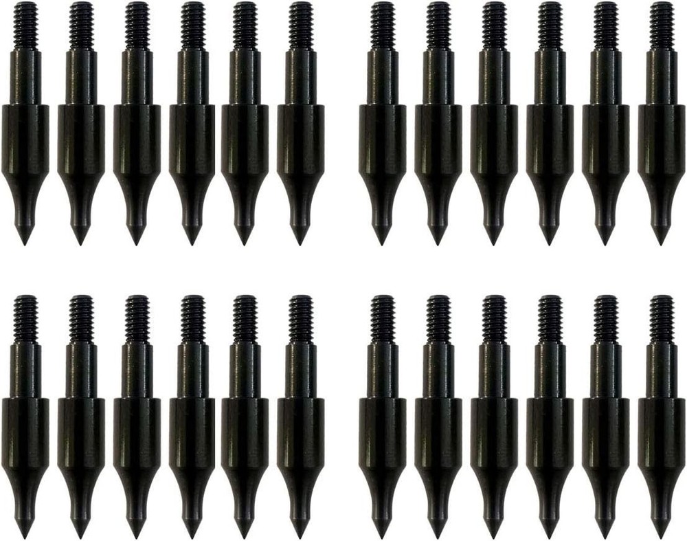 24 Pcs Steel 100 Grain Archery Arrow Field Points Tips - Practice...