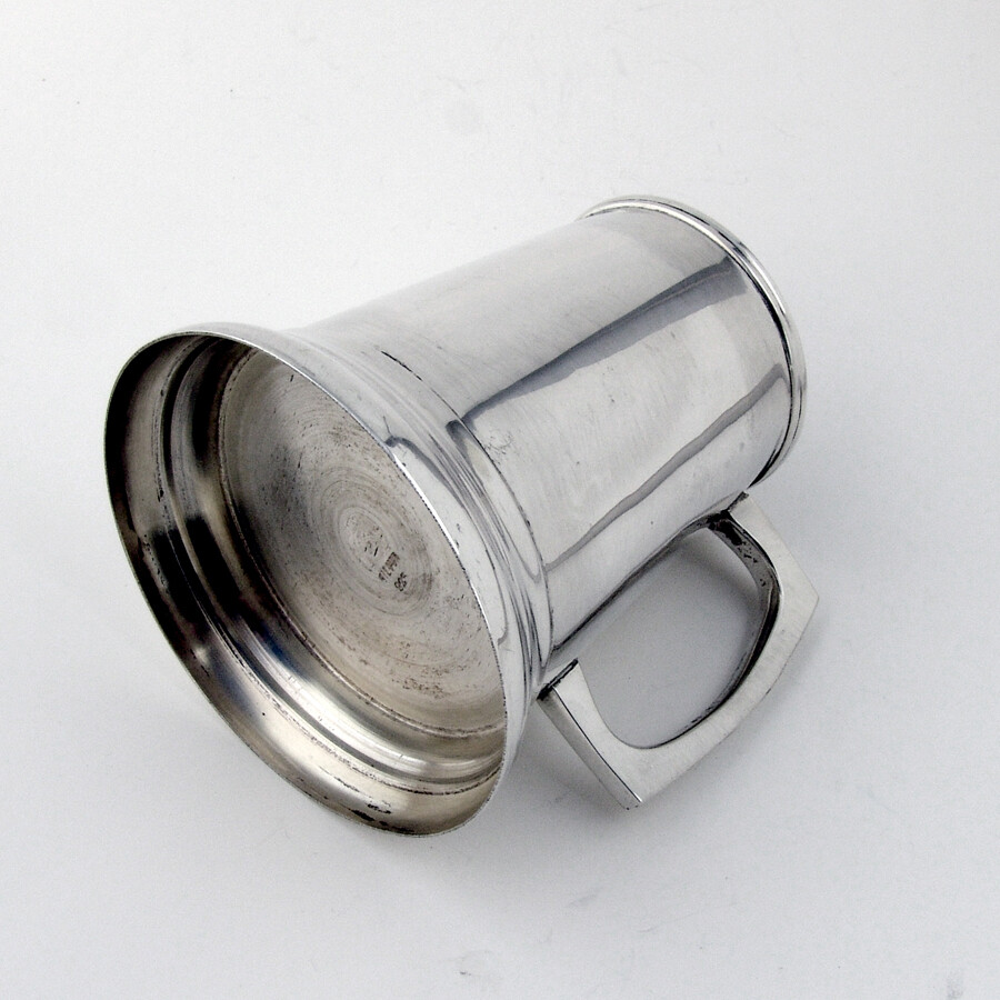 Tankard Style Mug Abstract Engravings Sterling Silver