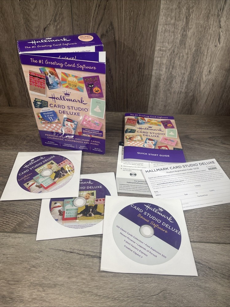 Hallmark Card Studio Deluxe Software Create Custom Cards Kit - Software & Guide