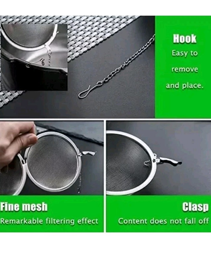 1 X Stainless Steel Mesh Tea Infuser Diffuser Strainer Steeper W/silver Tool
