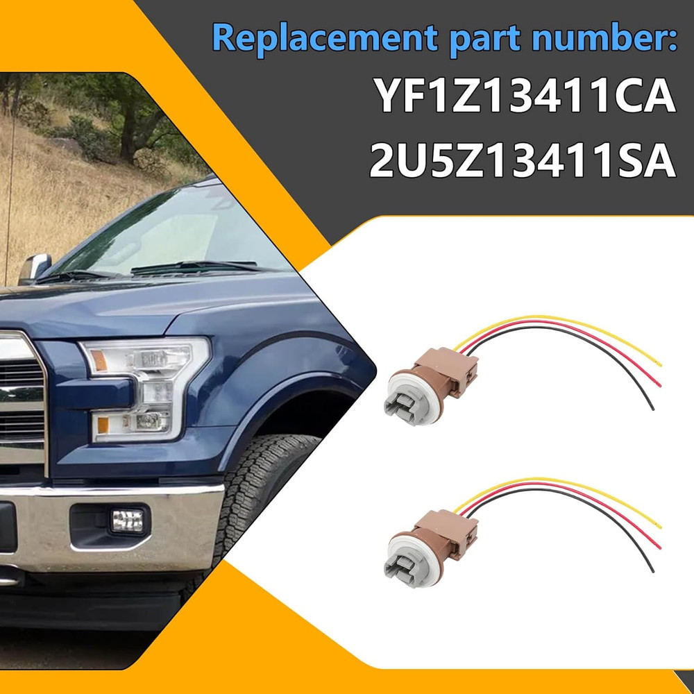 2004-17 F-150 Rear Tail Light Socket Connector 2 PCS–Compatible Replacement