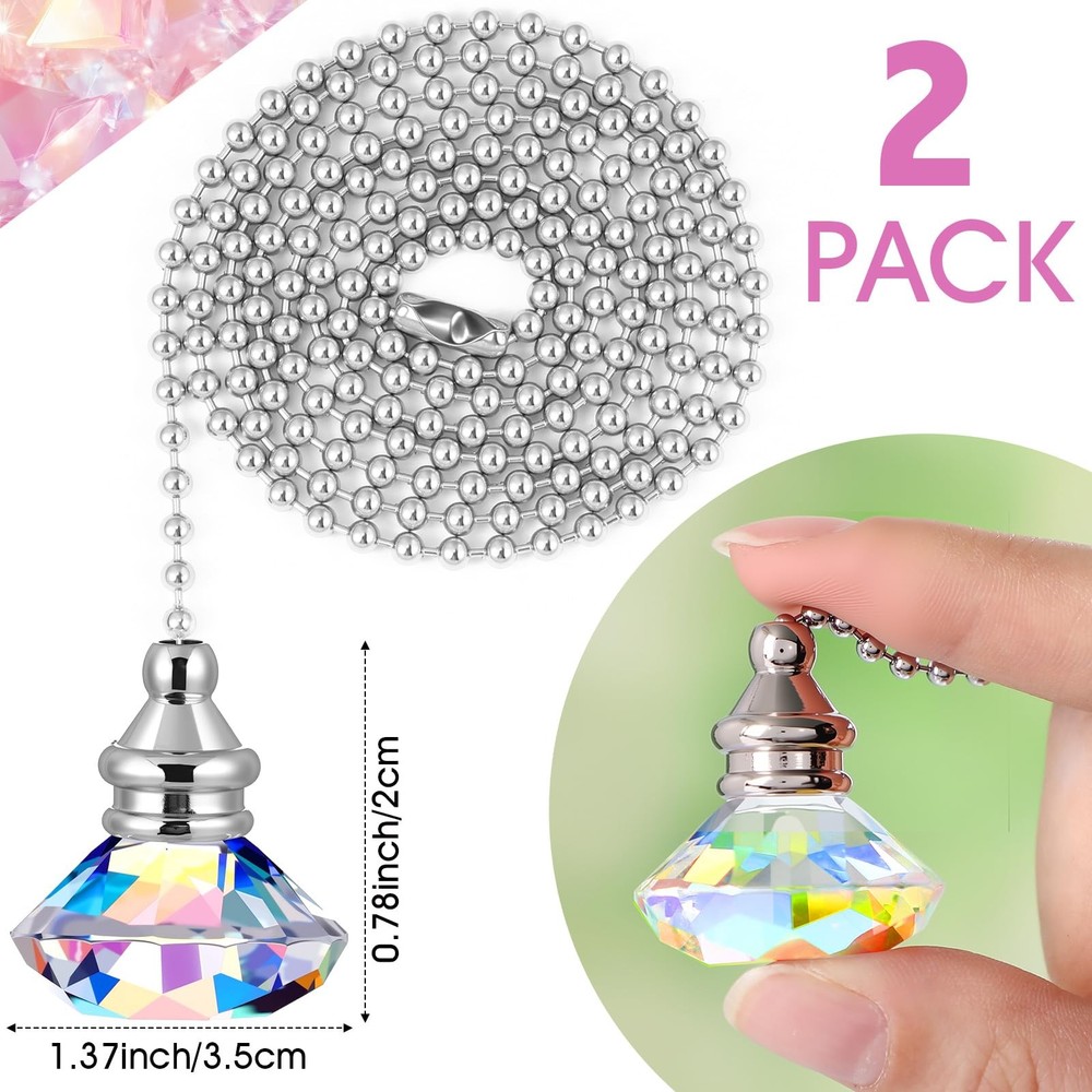 2 Pieces Light Pull Chain Extension Ceiling Fan Pull Chain Ornaments Decorati...
