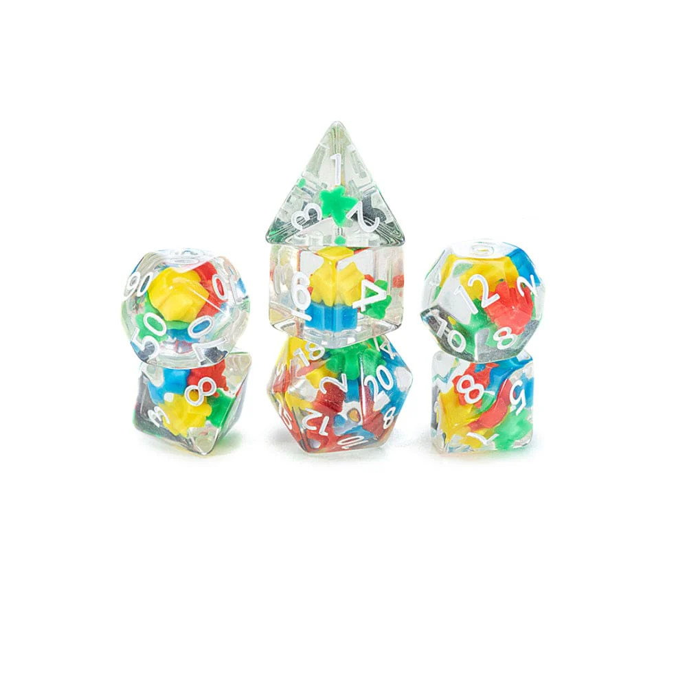 Gate Keeper Games 7 Die Set: Meeple Dice Inclusion Polyhedral Dice