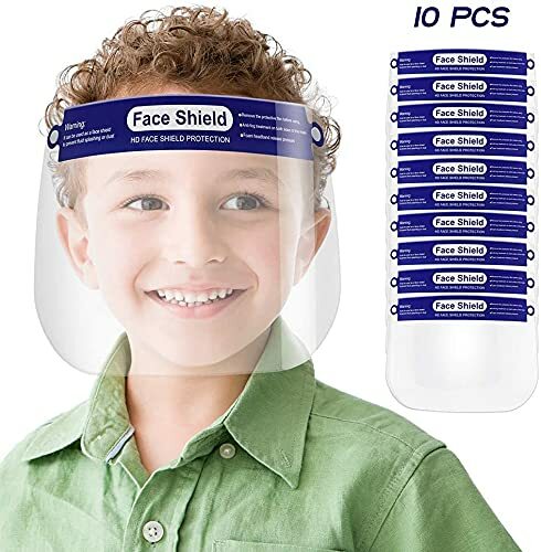 10 Pack Reusable Face Shield Visor Adjustable, Elastic Headband Anti Dust Cover