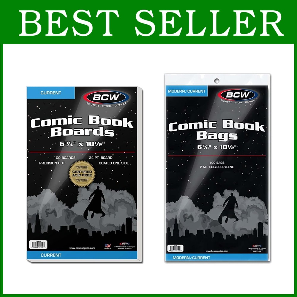 Crystal Clear Comic Bags & Boards Combo | 100 Polypropylene