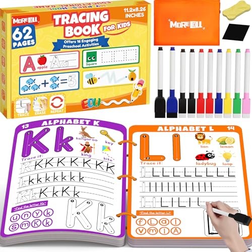 Preschool Learning Activities Educational Workbook, 62 Reusable Pages Pre