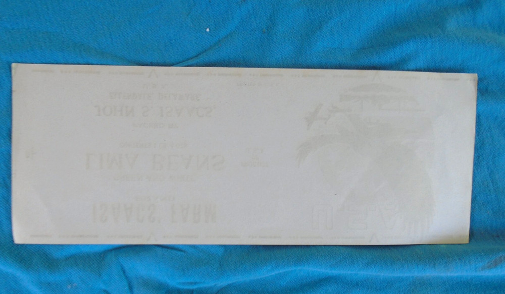WWII can label, Isaacs' Farm Lima Beans