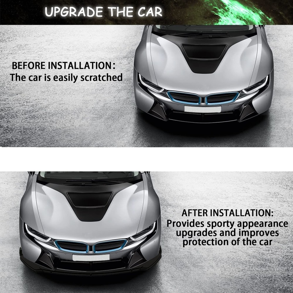 DREAMIZER Black Universal Chin Spoiler Splitter Diffuser Protector Front Bump...