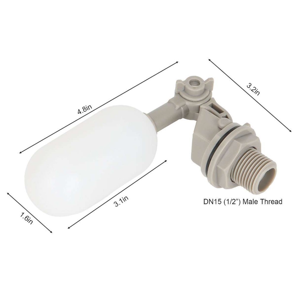 4X Water Float Valve Adjustable Arm water Filter Float 1/2" Automatic Fill stop