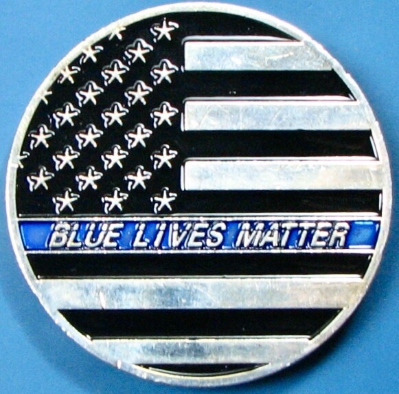 Thin Blue Line. Challenge Coin. Souvenir. 2". 31b.