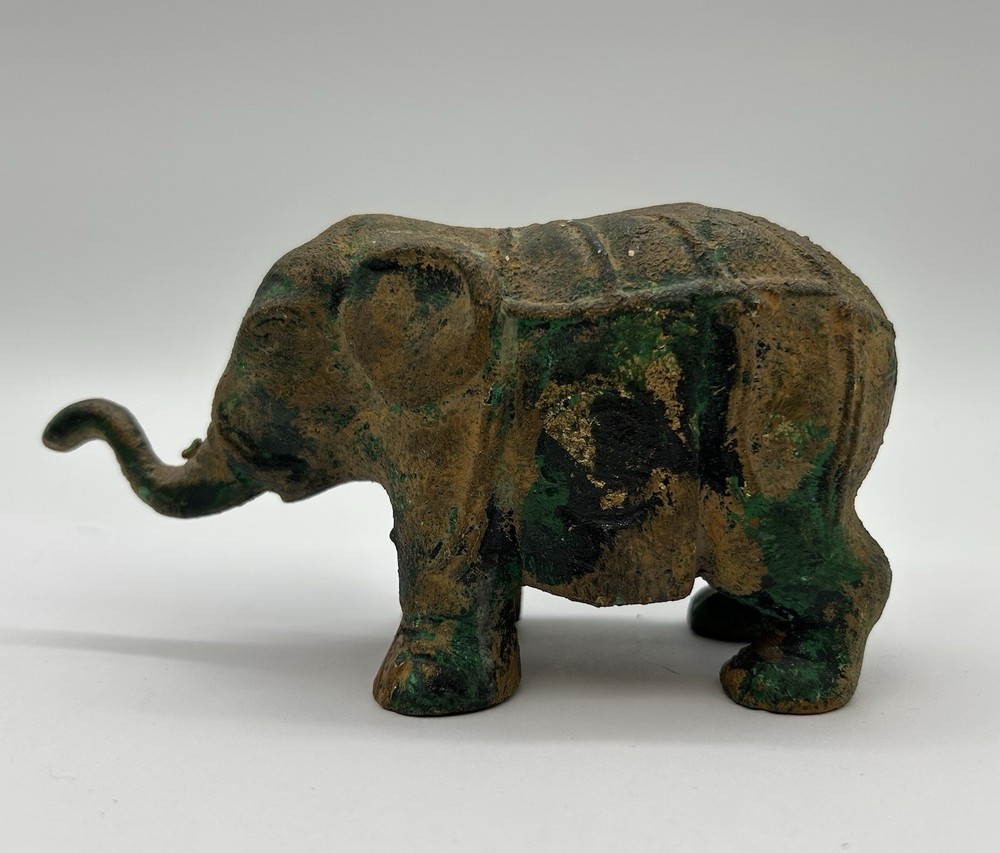 Antique Cast Iron Metal Elephant Asian