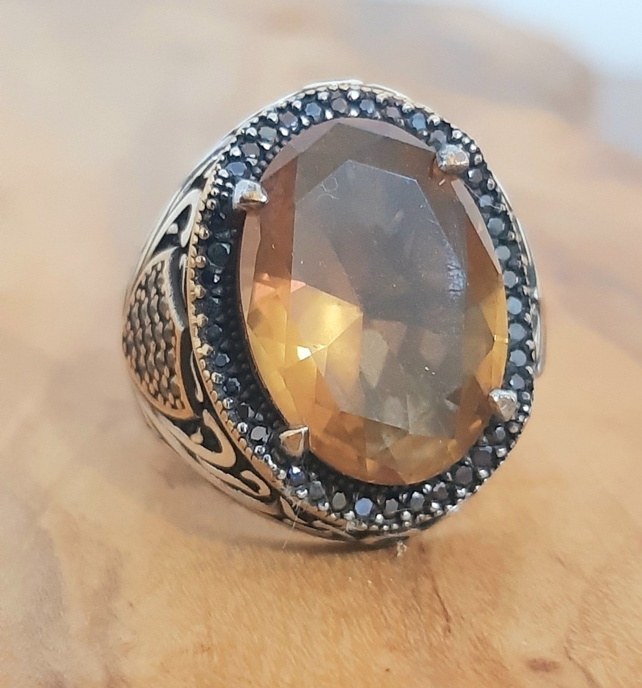 925 SILVER RING Men Solitaire Alexandrite Ring Sterling Man $
