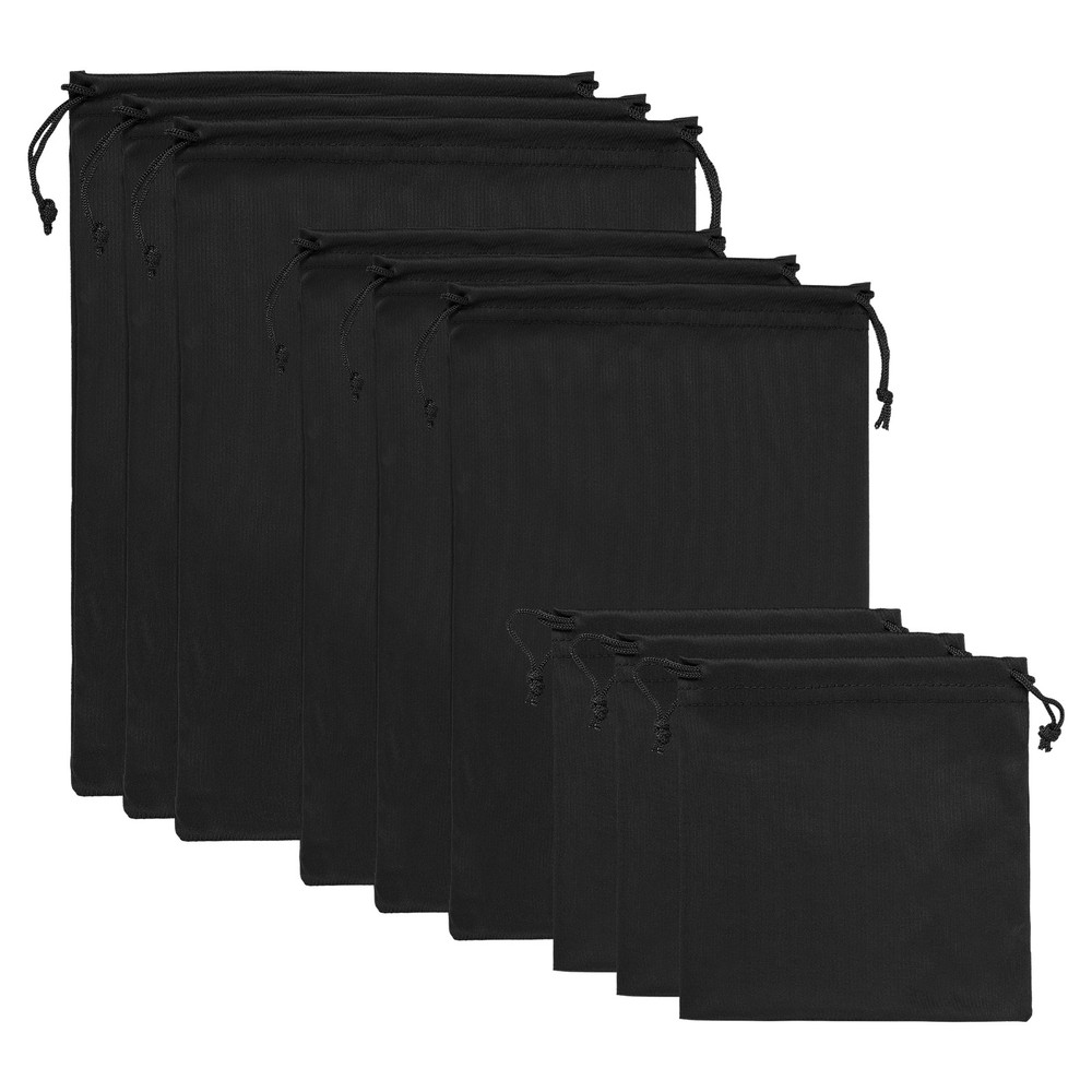 Ski Goggle Bag, 9 Pack Microfiber Pouch Protective Storage Case Sleeve, Black