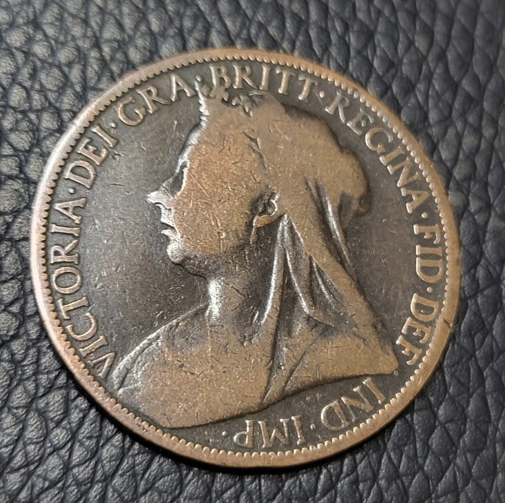 1900 Great Britain One Penny Coin