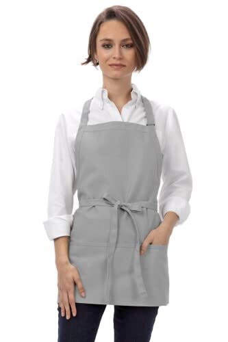 Unisex Three Pocket Apron One Size Grey