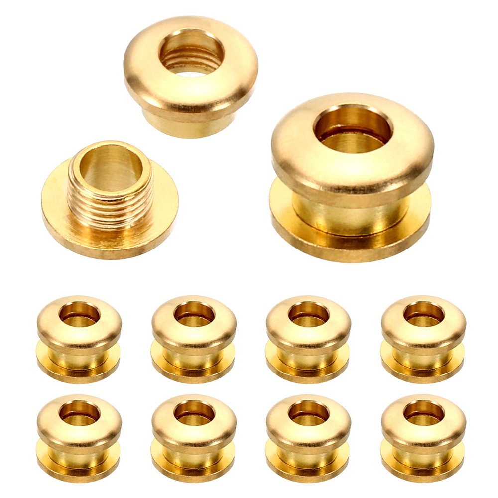 5mm(1/5 Inch) Solid Brass Hole Eyelets, 10 Pcs Arc Surface Grommets, Brass Tone