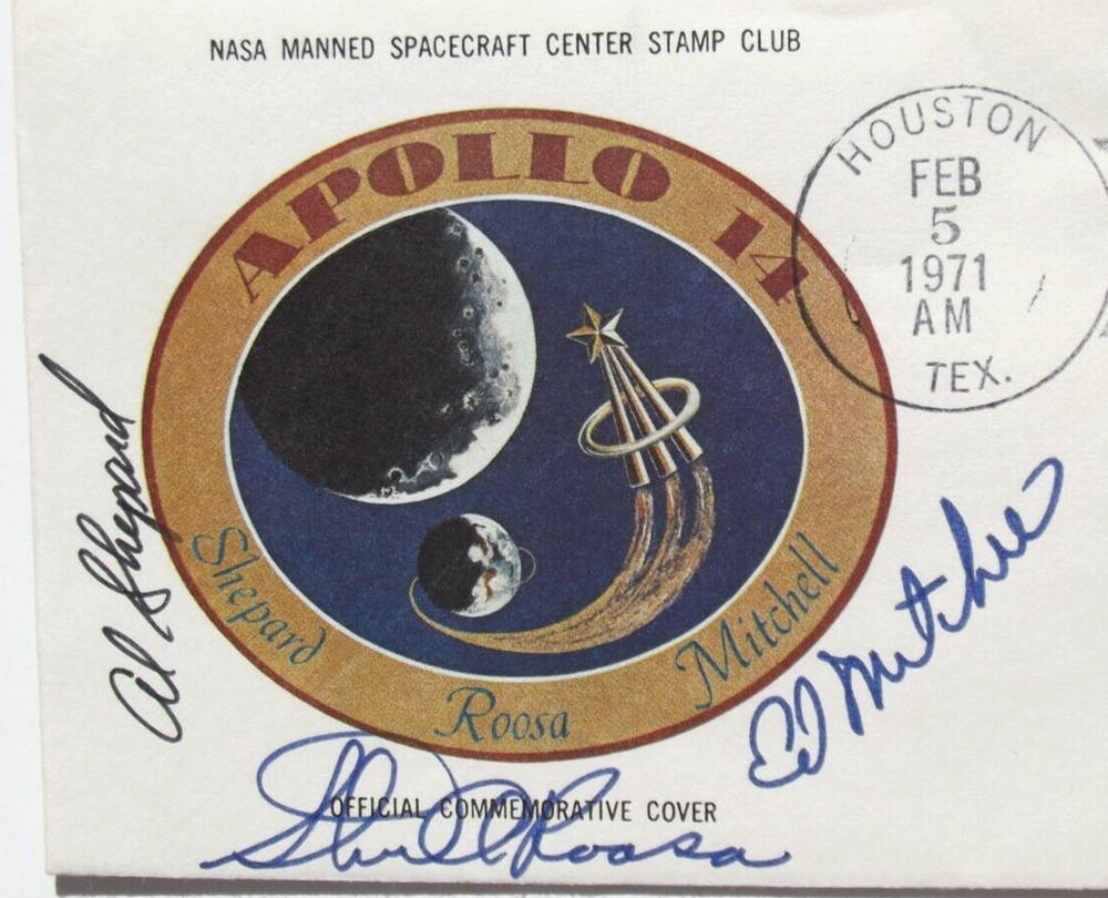 Apollo 14 Mission Crew Signed Cover Shepard, Roosa & Mitchell Authenticated