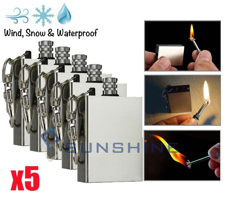 5x Waterproof Permanent Match, Endless Match Lighter, Survival Camp Fire Starter
