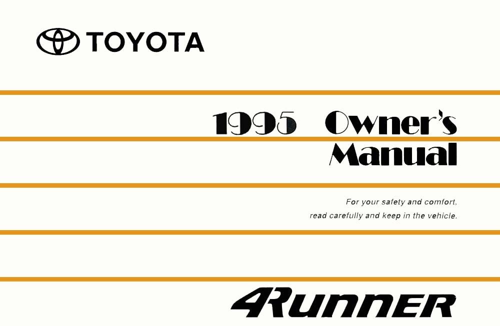 1995 Toyota 4Runner Owner Manual User Guide Reference Operator Book Fuses